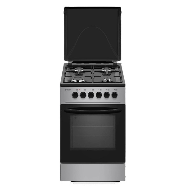 Комбинированная плита Kraft KF-FSK5302 ES (серебро/черный, электр.духовка)